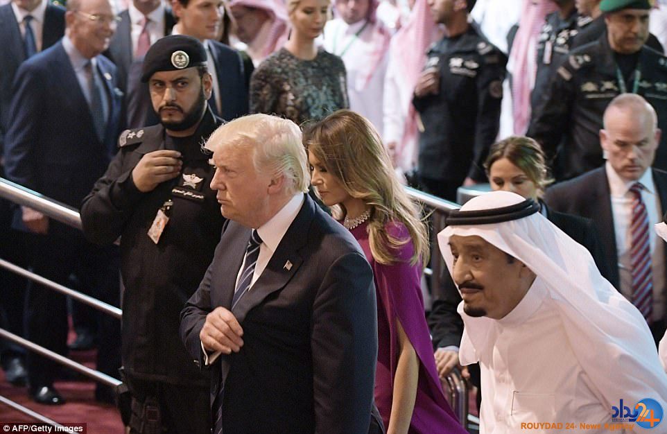رقص شمشیر ترامپ و پادشاه عربستان (فیلم و تصاویر)