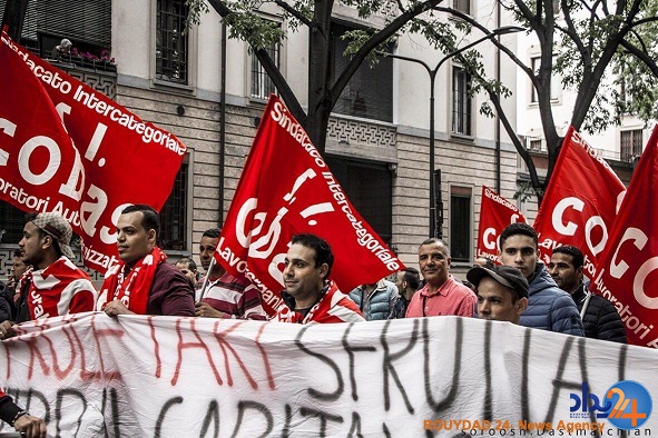 گزارش تصویری از راهپیمایی روز کارگر در میلان ایتالیا