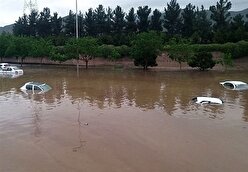 ببینید| خودرو‌های شناور در سیلاب مشهد