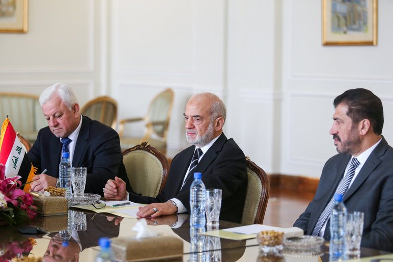 دیدار و نشست خبری مشترک وزرای خارجه ایران و عراق (تصاویر)