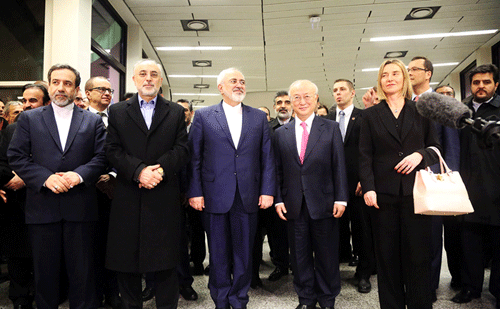 لحظه اعلام پایان تحریم‌ها (تصاویر)