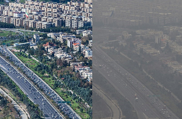 مقایسه هوای آلوده و پاک تهران مقایسه هوای آلوده و پاک تهران