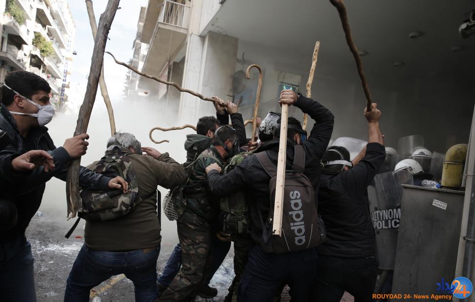 کشاورزان یونانی در اعتراض