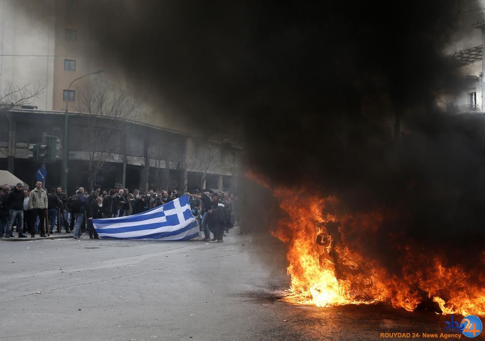 کشاورزان یونانی در اعتراض