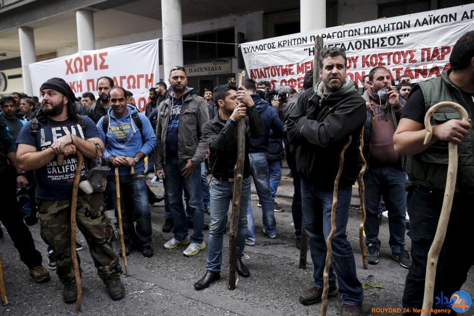 کشاورزان یونانی در اعتراض