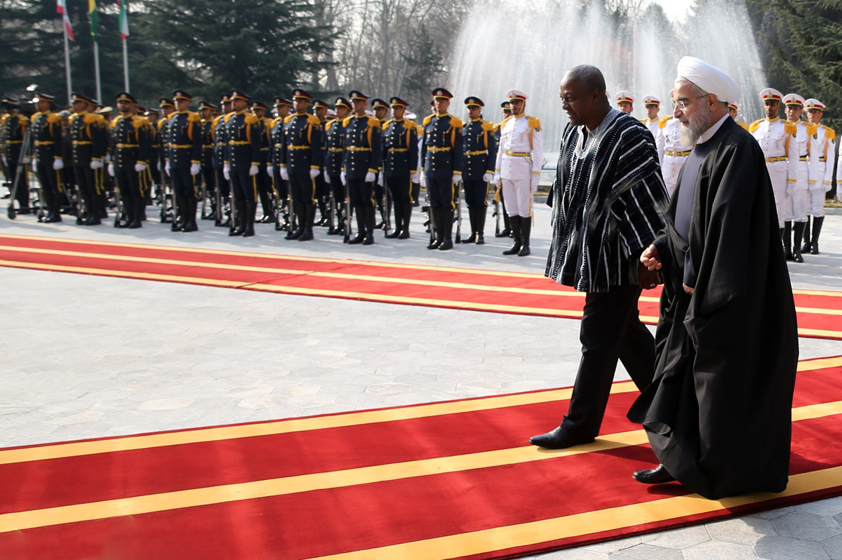 امضای تفاهم نامه و استقبال رسمی روحانی از رییس جمهوری غنا