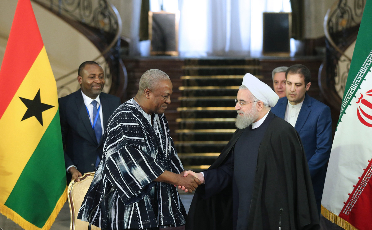 امضای تفاهم نامه و استقبال رسمی روحانی از رییس جمهوری غنا