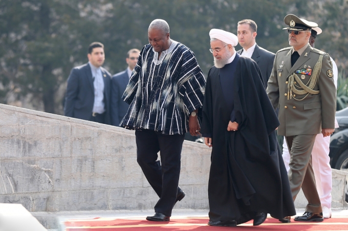 امضای تفاهم نامه و استقبال رسمی روحانی از رییس جمهوری غنا