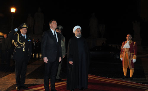 استقبال و مذاکرات دو جانبه روحانی و نخست وزیر ایتالیا (تصاویر) استقبال و مذاکرات دو جانبه روحانی و نخست وزیر ایتالیا (تصاویر)