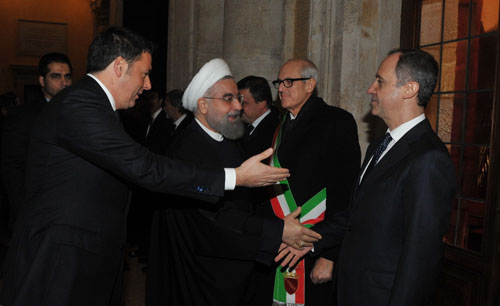 استقبال و مذاکرات دو جانبه روحانی و نخست وزیر ایتالیا (تصاویر) استقبال و مذاکرات دو جانبه روحانی و نخست وزیر ایتالیا (تصاویر)