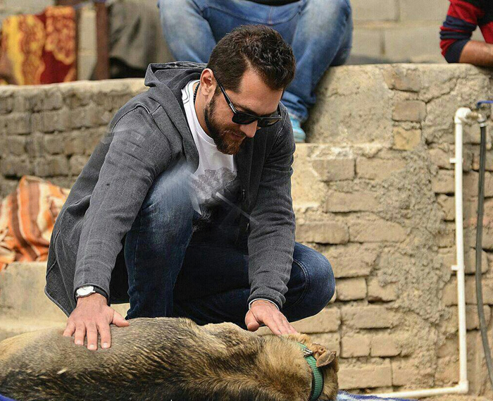 بهرام رادان در کنار حیوانات بی‌سرپرست (تصاویر)