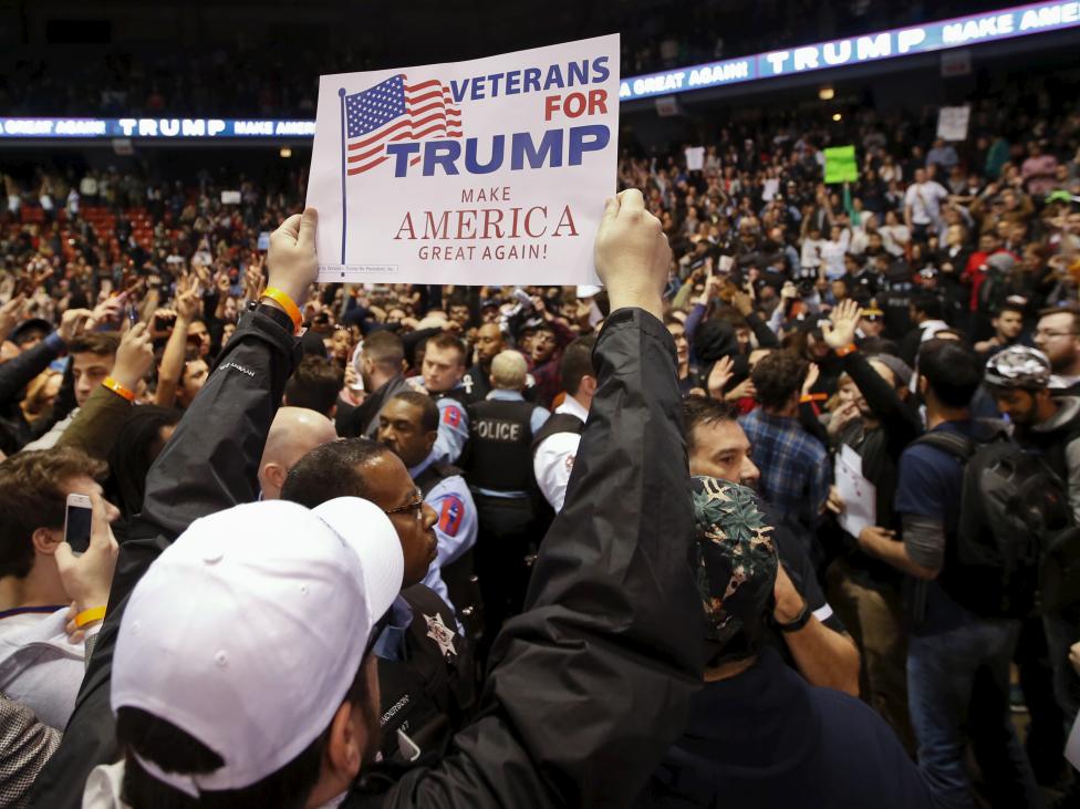 درگیری در تجمعات انتخاباتی آمریکا