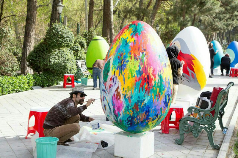 تخم مرغ آرایی جالب در پارک های تهران (تصویر)