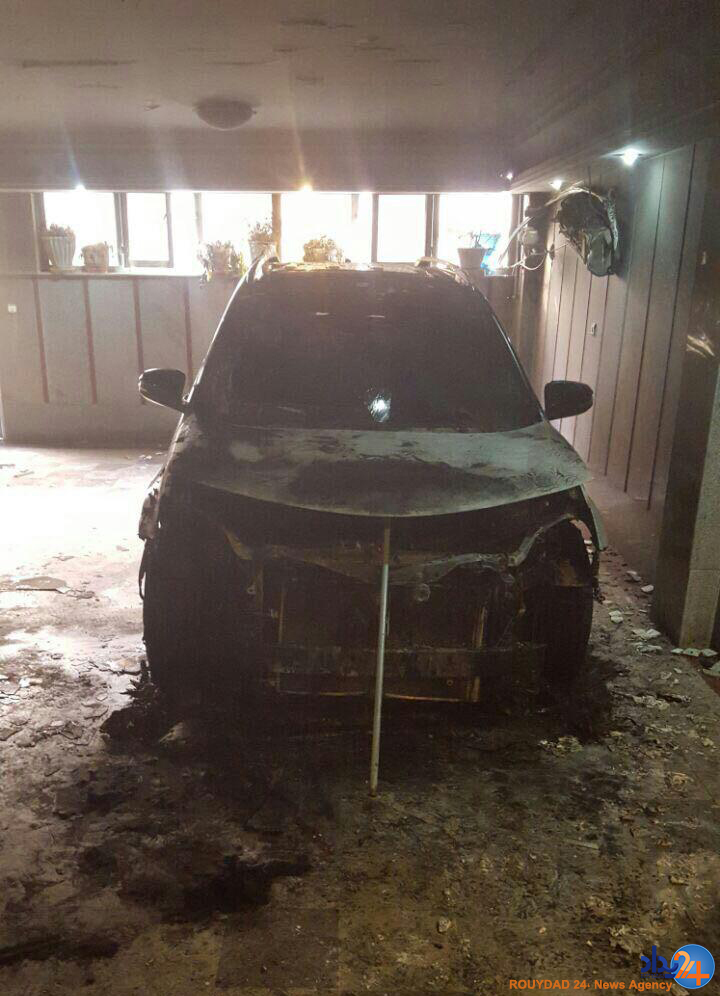 آتش زدن خودروی کاندیدای مجلس (تصویر)