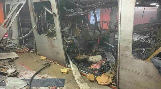 عکسی تکان دهنده از متروی بروکسل پس از حمله داعش
