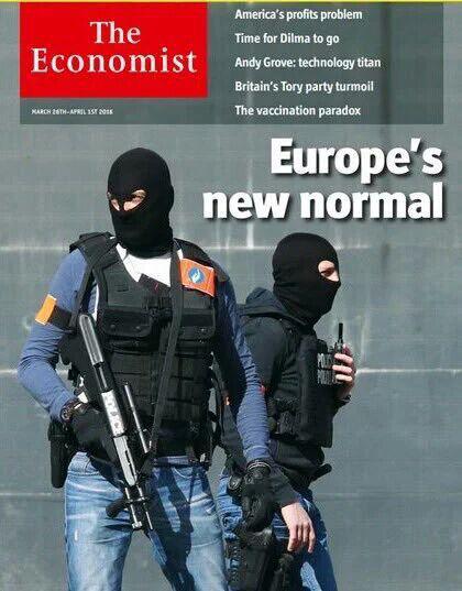 طرح جلد اکونومیست پس از حمله‌های بروکسل بلژیک (تصویر)