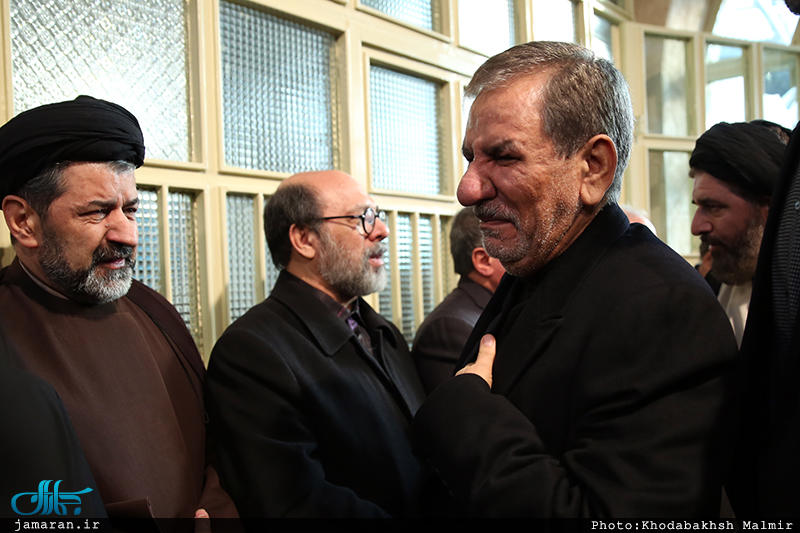 گریه‌های جهانگیری، واعظی، نهاوندیان و توکلی در مراسم سوگواری آیت‌الله هاشمی (تصاویر)