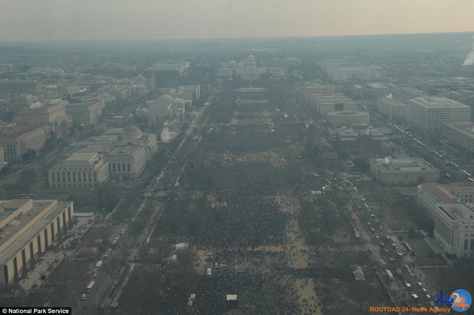 انتشار تصاویر رسمی مراسم تحلیف ترامپ و اوباما برای رد اتهام زنی ترامپ به رسانه‌ها