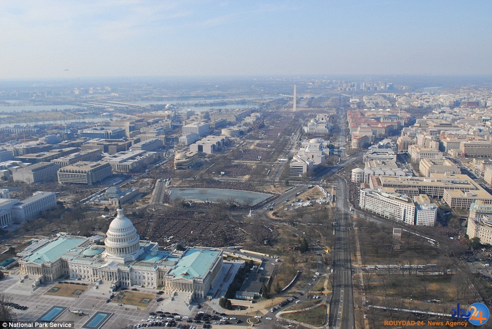 انتشار تصاویر رسمی مراسم تحلیف ترامپ و اوباما برای رد اتهام زنی ترامپ به رسانه‌ها