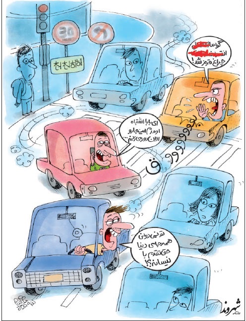 رانندگی ایرانی ها در کره جنوبی! /کاریکاتور