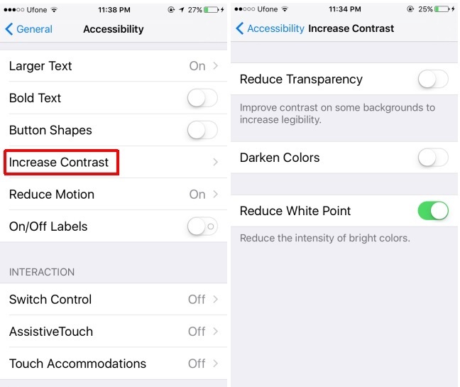 چگونگی کاهش شدت رنگ سفید در آی‌فون