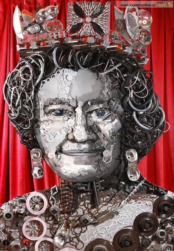 تندیس ملکه بریتانیا از قطعات خودرو ساخته شد! (تصویر) تندیس ملکه بریتانیا از قطعات خودرو ساخته شد! (تصویر)