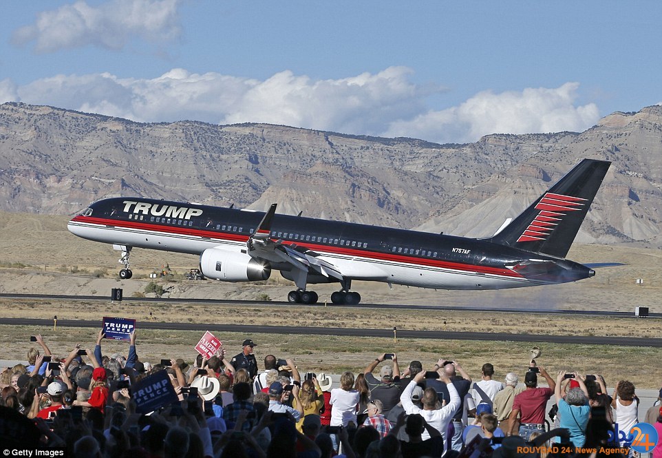 فخرفروشی ترامپ به کلینتون با هواپیمای لوکس (تصاویر)