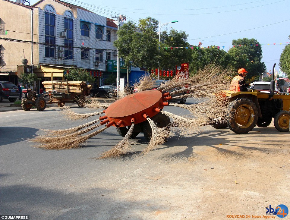 اختراع رفتگر چینی برای تسهیل پاک‌سازی شهر (تصاویر)