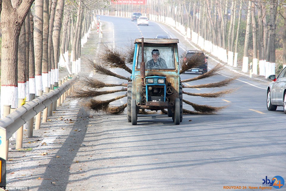 اختراع رفتگر چینی برای تسهیل پاک‌سازی شهر (تصاویر)