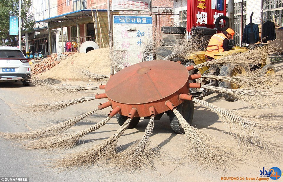 اختراع رفتگر چینی برای تسهیل پاک‌سازی شهر (تصاویر)