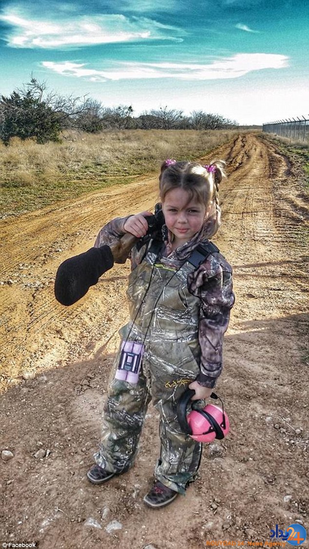شکار گوزن توسط دختر 7ساله تگزاسی (فیلم و تصاویر)