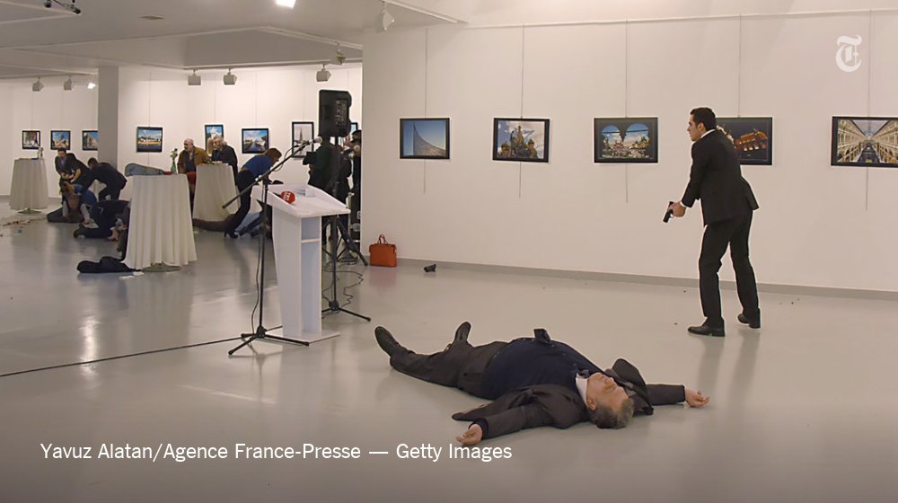 سفیر روسیه در آنکارا کشته شد (تصاویر + فیلم ۱۶+)