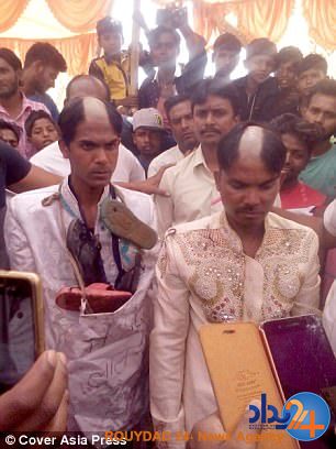 دختر هندی در یک روز 2 بار ازدواج کرد/ مردم سر داماد را تراشیدند (تصاویر)