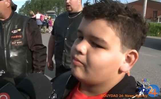 اسکورت پسر 10 ساله توسط 200 موتورسوار به مدرسه (فیلم و تصاویر)
