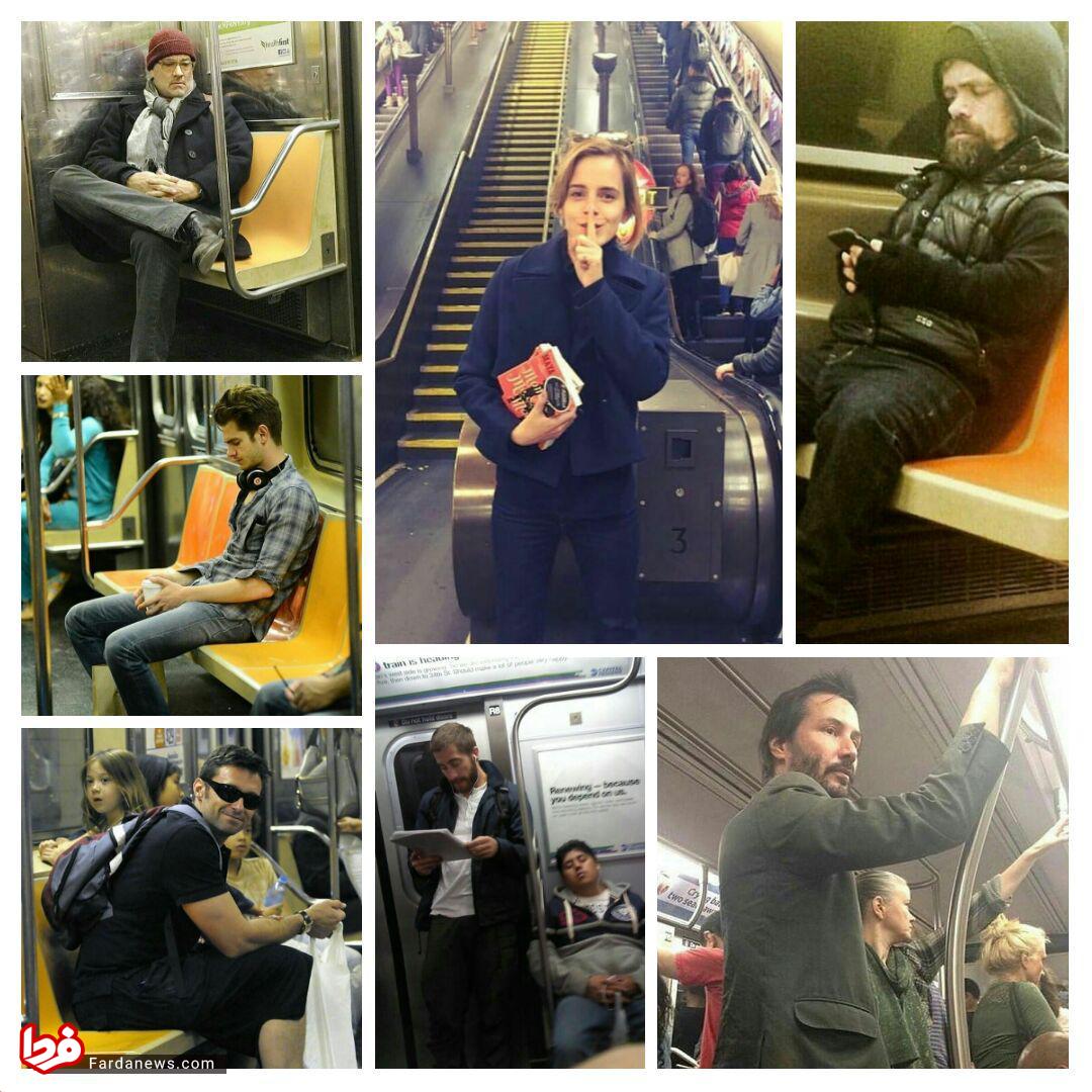 متروسواری ستارگان سینمای هالیوود +عکس