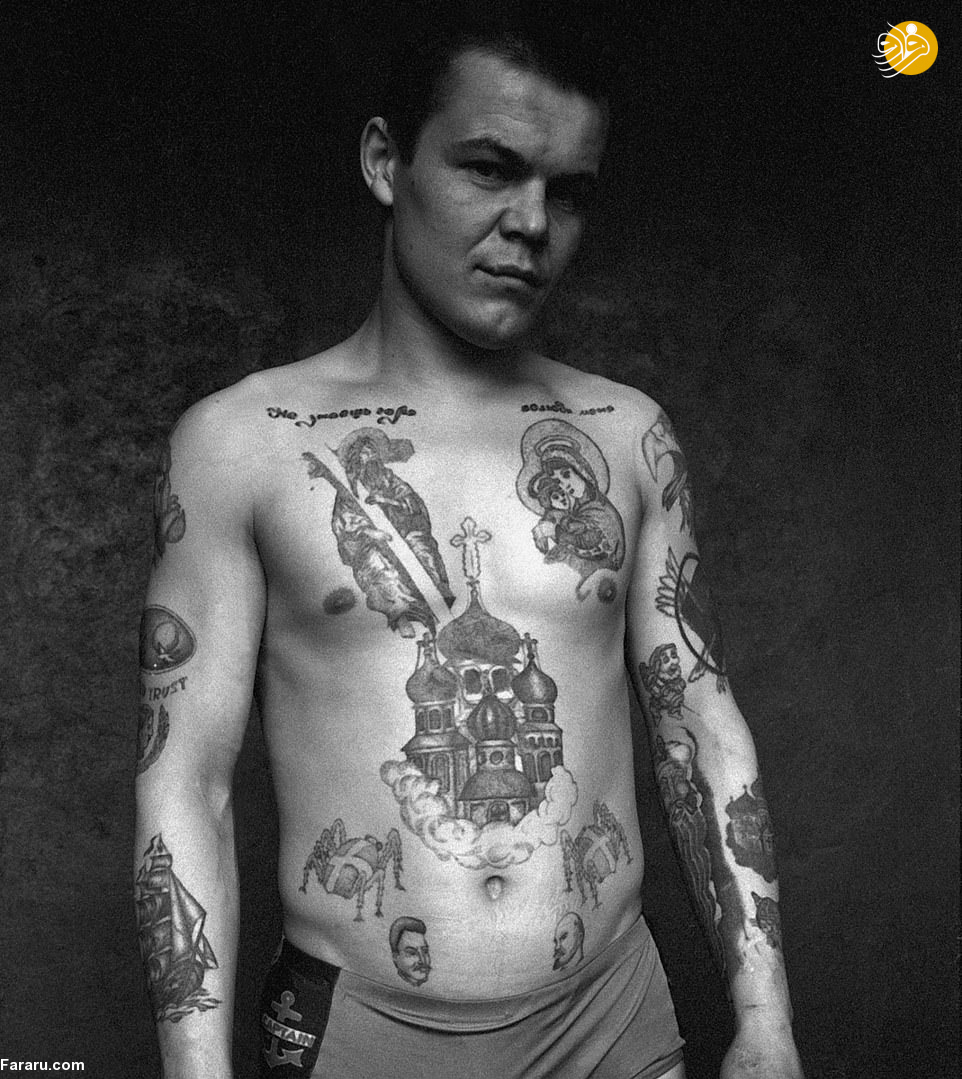 خالکوبی&zwnj;های عجیب روی بدن زندانیان در شوروی +تصاویر