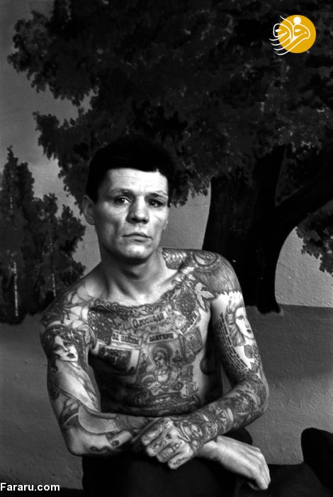 خالکوبی&zwnj;های عجیب روی بدن زندانیان در شوروی +تصاویر