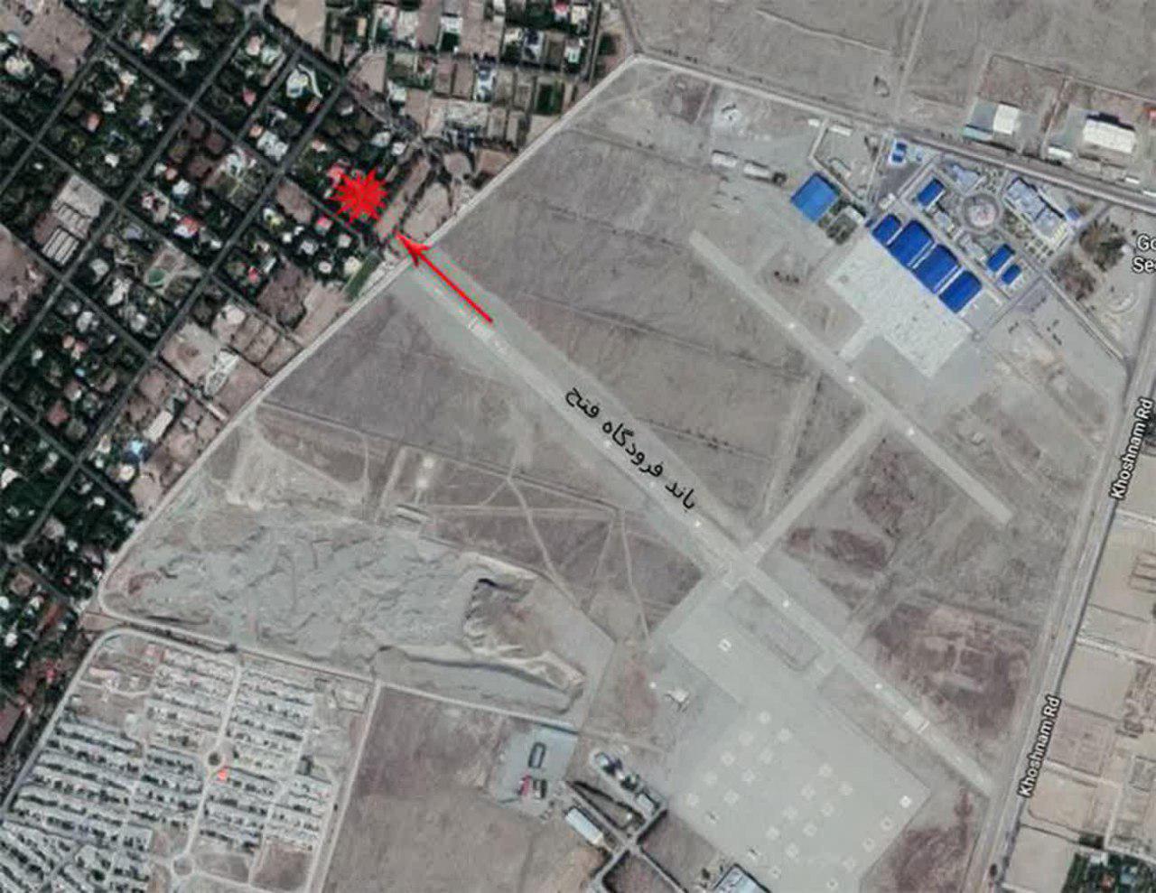 نقشه هوایی محل دقیق حادثه سقوط هواپیمای در کرج+عکس