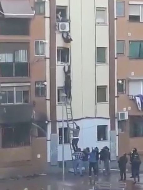 زنجیره انسانی دیدنی برای نجات یک کودک +عکس