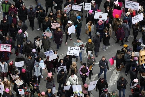تظاهرات زنان در آمریکا علیه ترامپ +عکس