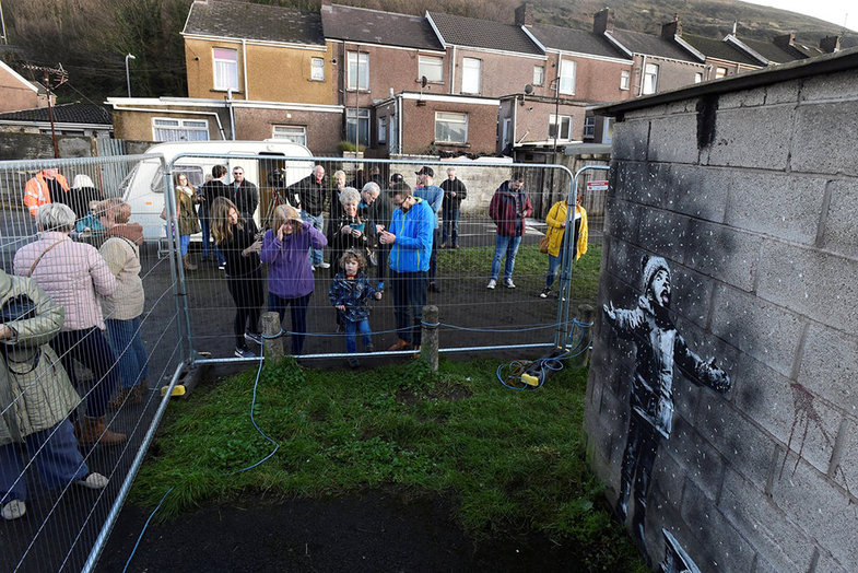 اثر جنجالی بنکسی روی دیوار آلوده‌ترین شهر بریتانیا +عکس