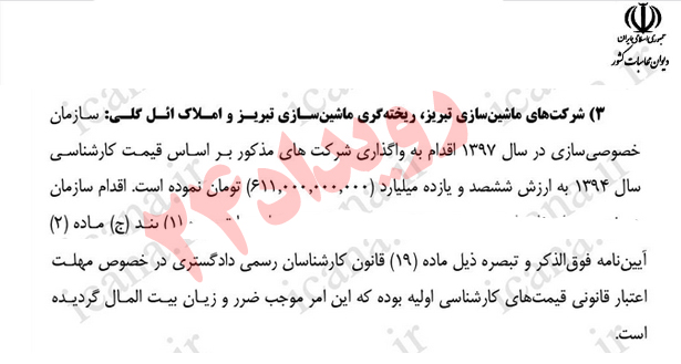 انحرافات عجیب خصوصی سازی در بودجه ۹۶/ از سرنوشت نامعلوم ۶۰۰ کیلو نقره هتل لاله تا قیمتگذاریهای دلبخواهی انحرافات عجیب خصوصی سازی در بودجه ۹۶/ از سرنوشت نامعلوم ۶۰۰ کیلو نقره هتل لاله تا قیمتگذاریهای دلبخواهی