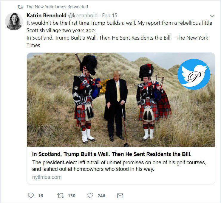 سابقه «دیوار سازی» ترامپ در دهکده‌ای در اسکاتلند؟! +عکس