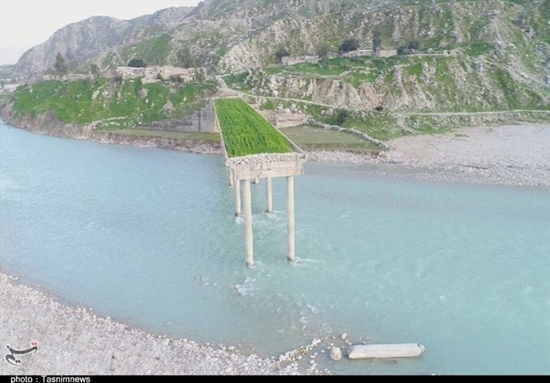 کار عجیب کشاورز ایرانی؛ کشت گندم روی پل تخریب شده +تصاویر