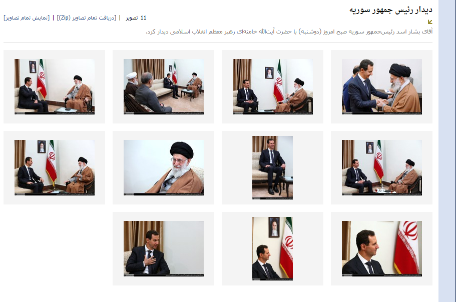 عکس قاسم سلیمانی در نشست اسد با مقامات عالی کشور از خروجی سایت‌های رسمی حذف شد