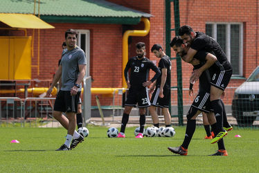 تمرین تیم ملی فوتبال ایران در کمپ لوکوموتیو مسکو