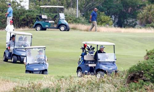 ترامپ در باشگاه گلف خود در اسکاتلند