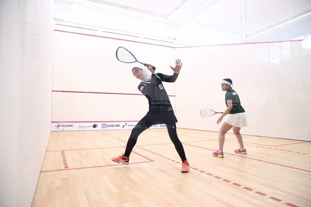 پیروزی تیم اسکواش دختران ایران مقابل تایلند