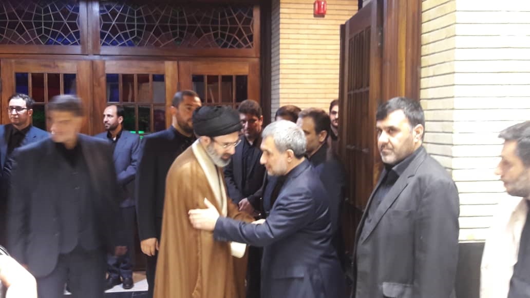 فرزند رهبر در مراسم ختم محسن اسماعیلی +عکس