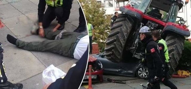 حمله به سفارت اسرائیل در آنکارا با تراکتور! حمله به سفارت اسرائیل در آنکارا با تراکتور!